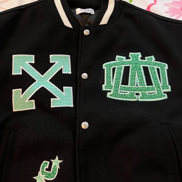 Off-White Black And White Baseball Jacket - Picture 3 of 9